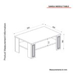 Τραπέζι σαλονιού Sansa άσπρο καρυδί μελαμίνη 90x60x38εκ ed5326 - Image 2