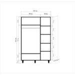 Ντουλάπα ρούχων Mode τρίφυλλη 135x52x192cm μελαμίνη oak ed5329 - Image 2