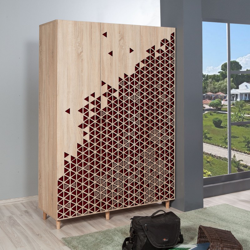 5330_0-800x800 Ντουλάπα ρούχων Mode τρίφυλλη 135x52x192cm μελαμίνη oak ed5330 - Image 1