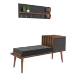 Έπιπλο εισόδου Orin καρυδί ανθρακί μελαμίνη 120x45x74 5εκ ed533 - Image 3