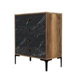 Συρταριέρα Lisbona καρυδί μαύρο 76x40x90 7cm ed5347 - Image 3