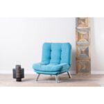Πολυθρόνα Massa Turquoise 75x100x104cm μέταλλο ύφασμα ed5351