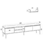 Έπιπλο τηλεόρασης Scoty 180x30x50cm ed5360 - Image 2