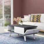 Τραπέζι σαλονιού Delux άσπρο μαύρο μάρμαρο μελαμίνη 90x45x42 4εκ ed5363 - Image 5