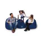 Πουφ Iyzi αδιάβροχο ύφασμα σκούρο μπλε 100x100cm ed5365 - Image 2