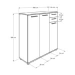 Έπιπλο εισόδου ντουλάπι Sesami άσπρη μελαμίνη 108x35cm ed536 - Image 2