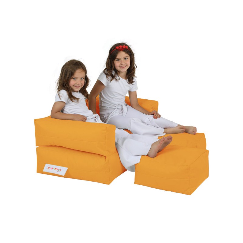 5372_0-800x800 Πουφ Double Seat ΄πορτοκαλί αδιάβροχο ύφασμα 100x40x50cm ed5372 - Image 1