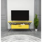 Έπιπλο τηλεόρασης Stile κίτρινο 124x35x54cm ed5373