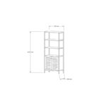 Βιβλιοθήκη Metela Sapphire μελαμίνη μεταλλικό πλαίσιο 70x34x162 2εκ ed5374 - Image 2