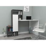 Γραφείο Ridere λευκό ανθρακί χρώμα μελαμίνη 138 6x55x73 8cm ed5377
