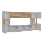 Έπιπλο τηλεόρασης Lore άσπρη Teak μελαμίνη 160x31 5x125cm ed537 - Image 3