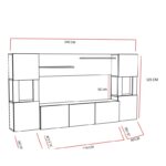 Έπιπλο τηλεόρασης Lore άσπρη Teak μελαμίνη 160x31 5x125cm ed537 - Image 2