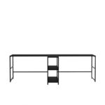 Γραφείo Mentre μαύρο χρώμα μελαμίνη μέταλλο 240x60x72cm ed538 - Image 3