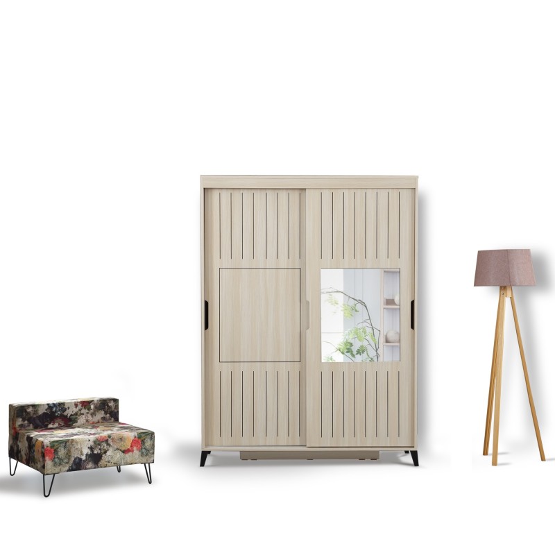 5400_0-800x800 Ντουλάπα ρούχων Pasific 140x60x216cm oak μελαμίνη ed5400 - Image 1