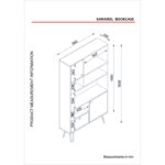 Βιβλιοθήκη Karamel καρυδί ανθρακί μελαμίνη 90x25x160εκ ed540 - Image 2