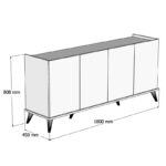 Μπουφέ Elegante καρυδί 180x45x80 8cm ed541 - Image 2