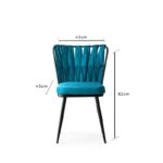 Καρέκλα Star μαύρο μπλε χρώμα μέταλλο 43x43x82cm set 4τεμ ed542 - Image 2