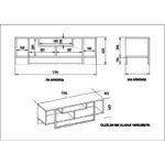 Βάση τηλεόρασης Asal 120 White Ud Black 119 4x35 2x40 2cm ed5444 - Image 2
