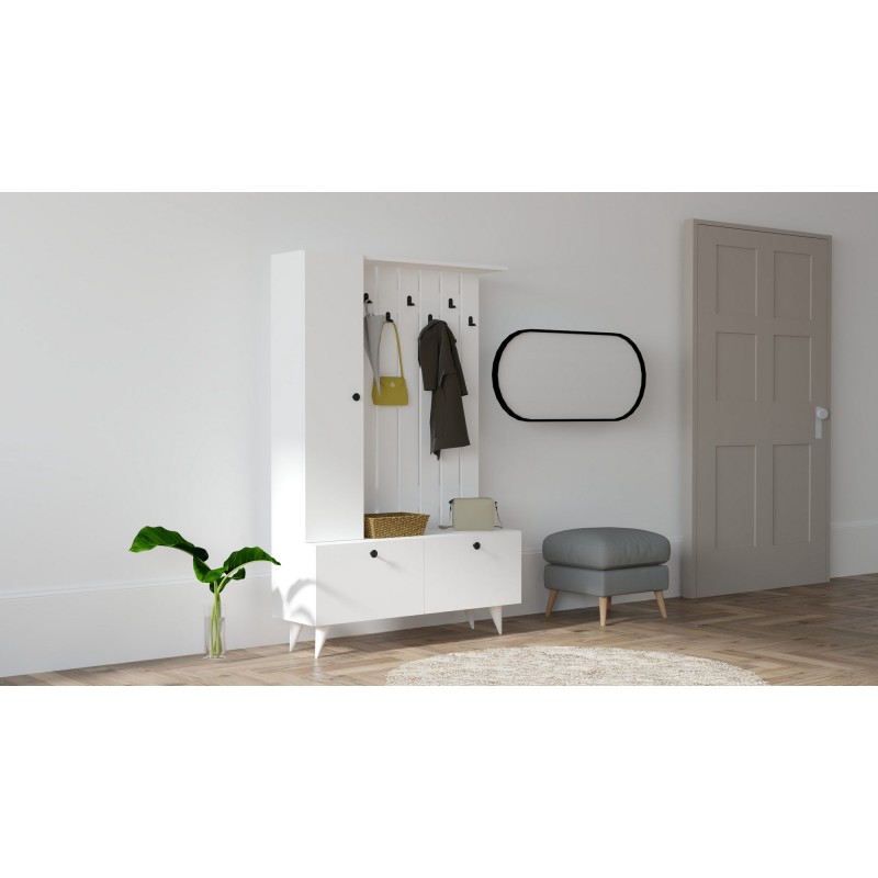 544_0-800x800 Έπιπλο εισόδου Lala άσπρο μελαμίνη 112x35x170εκ ed544 - Image 1