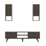 Έπιπλο tv Beta μαύρο ανθρακί χρώμα μελαμίνη 150x45x35cm ed5473 - Image 5