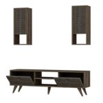 Έπιπλο tv Beta μαύρο ανθρακί χρώμα μελαμίνη 150x45x35cm ed5473 - Image 4