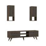 Έπιπλο tv Beta μαύρο ανθρακί χρώμα μελαμίνη 150x45x35cm ed5473 - Image 3