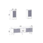 Έπιπλο tv Beta μαύρο ανθρακί χρώμα μελαμίνη 150x45x35cm ed5473 - Image 2