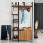 Έπιπλο εισόδου Doga καρυδί μαύρο μελαμίνη 90x35x175εκ ed5474