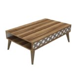 Τραπέζι σαλονιού City καρυδί άσπρο μελαμίνη πλαστικά πόδια 105x60x36 6εκ ed5477 - Image 3