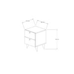 Κομοδίνο Quanto λευκό 40x42x55cm μελαμίνη ed5478 - Image 2