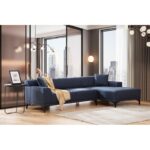 Γωνιακός καναπές Petra Right μπλε 145x250cm ed5486