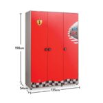 Ντουλάπα Race Cup κόκκινο μελαμίνη 135x54x198εκ ed5494 - Image 5