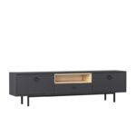 Έπιπλο τηλεόρασης Bigio ανθρακί χρώμα 180x35x48cm ed5498 - Image 3