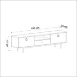 Έπιπλο τηλεόρασης Bigio ανθρακί χρώμα 180x35x48cm ed5498 - Image 2