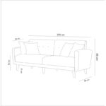 Καναπές κρεβάτι τριθέσιος ξύλινος Aria πράσινο 205x85x80cm ed549 - Image 4