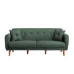 Καναπές κρεβάτι τριθέσιος ξύλινος Aria πράσινο 205x85x80cm ed549 - Image 2