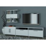 Έπιπλο τηλεόρασης Neva άσπρη μελαμίνη 180x31 6x40cm ed5504