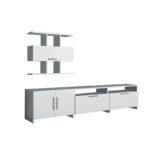 Έπιπλο τηλεόρασης Neva άσπρη μελαμίνη 180x31 6x40cm ed5504 - Image 2