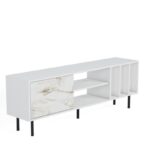 Έπιπλο τηλεόρασης Pietra λευκό 160x35x57 2cm μελαμίνη ed550 - Image 2