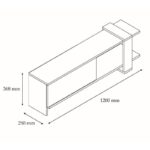 Έπιπλο tv Palmi ανθρακί oak χρώμα μελαμίνη 120x25x36 8cm ed5517 - Image 2