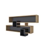 Ράφι τοίχου Karen sapphire ανθρακί μελαμίνη 120x22x75cm ed551 - Image 3