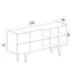 Μπουφέ Eva 150x25x40cm μελαμίνη ed5523 - Image 2