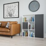 Βιβλιοθήκη Ridge άσπρη ανθρακί μελαμίνη 120x25x123 6cm ed5535 - Image 4