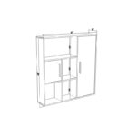 Βιβλιοθήκη Ridge άσπρη ανθρακί μελαμίνη 120x25x123 6cm ed5535 - Image 2