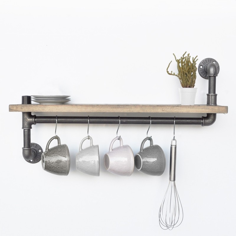 5536_0-800x800 Ράφι Tubo μέταλλο ξύλο 60x20x14cm ed5536 - Image 1