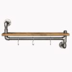 Ράφι Tubo μέταλλο ξύλο 60x20x14cm ed5536 - Image 5