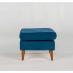 Σκαμπό Sofia σκούρο μπλέ ξύλινα πόδια 63x48x63εκ ed5538 - Image 3