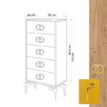 Συρταριέρα Giallo μελαμίνη 50x40x103cm ed5550 - Image 2