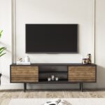 Έπιπλο tv Chieti καρυδί μαύρο χρώμα μελαμίνη 160x35x52cm ed5556