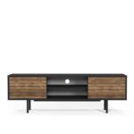 Έπιπλο tv Chieti καρυδί μαύρο χρώμα μελαμίνη 160x35x52cm ed5556 - Image 5